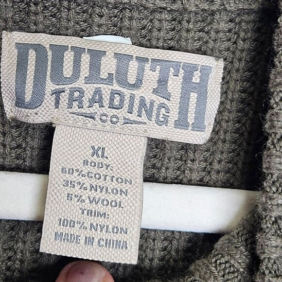 Duluth Trading Co. Mens Ribbed Zip-Up Cardigan Sweater W/ Elbow Patches XL Brown - Picture 3 of 12